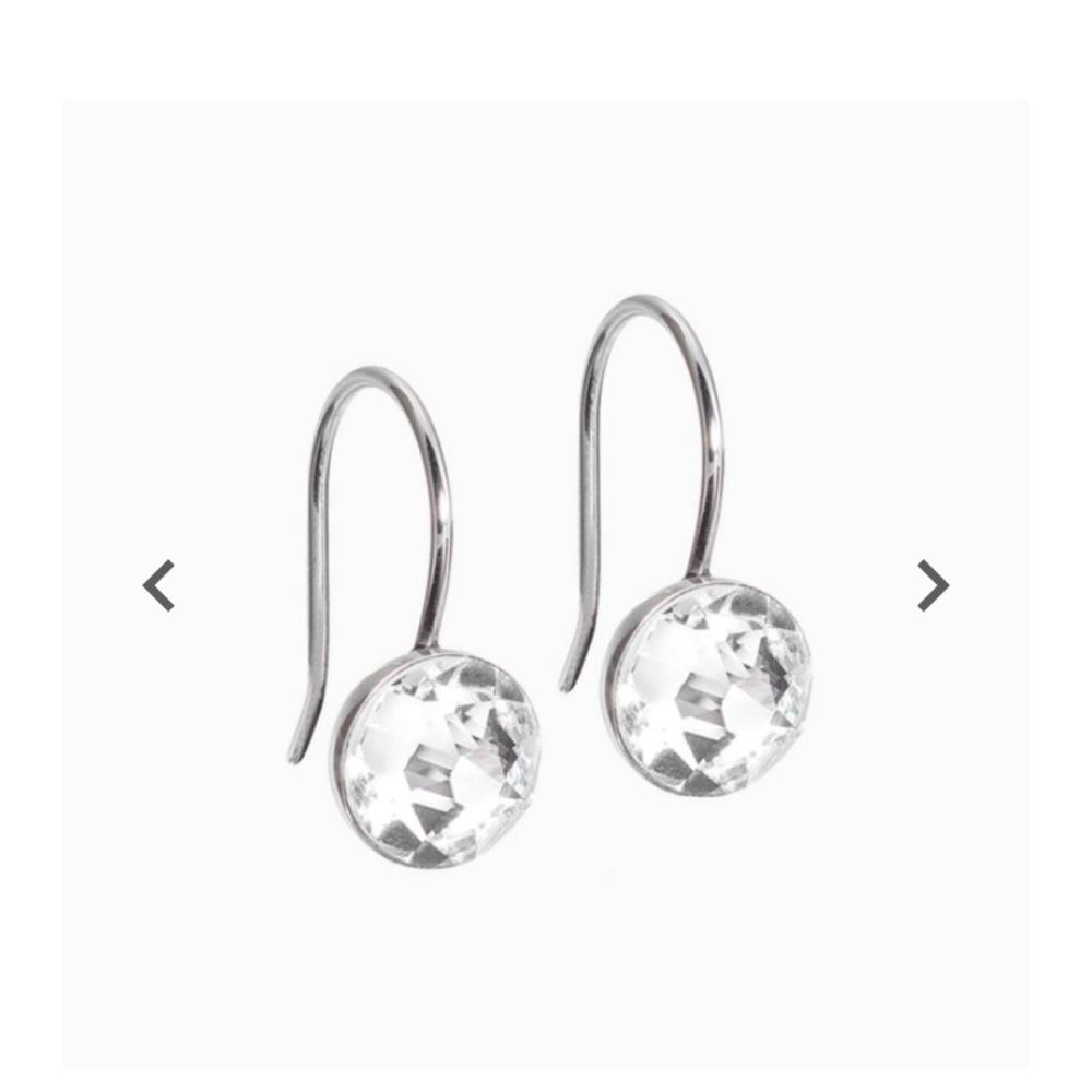 Blomdahl Pendant Bezel Crystal Earrings NWT